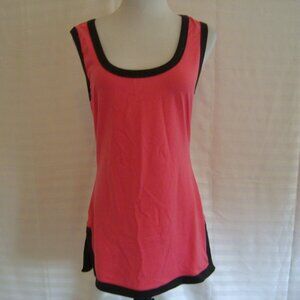 NWT PattyBoutik Sleeveless Tank Top Split Side Hem Coral Gray sz L